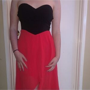Oxford circus cut out strapless evening dress